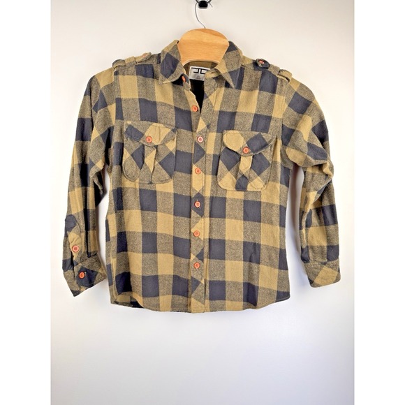 Jordan Craig Men's XL Green Buffalo Plaid Flannel Camp Pockets Long Sleeve Shirt - Picture 2 of 5